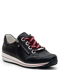 ara Ollie Leather Stripe Lace Side Zip Sneakers