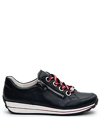 ara Ollie Leather Stripe Lace Side Zip Sneakers