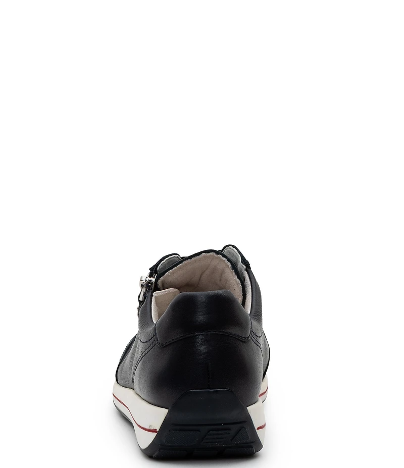 ara Ollie Leather Stripe Lace Side Zip Sneakers