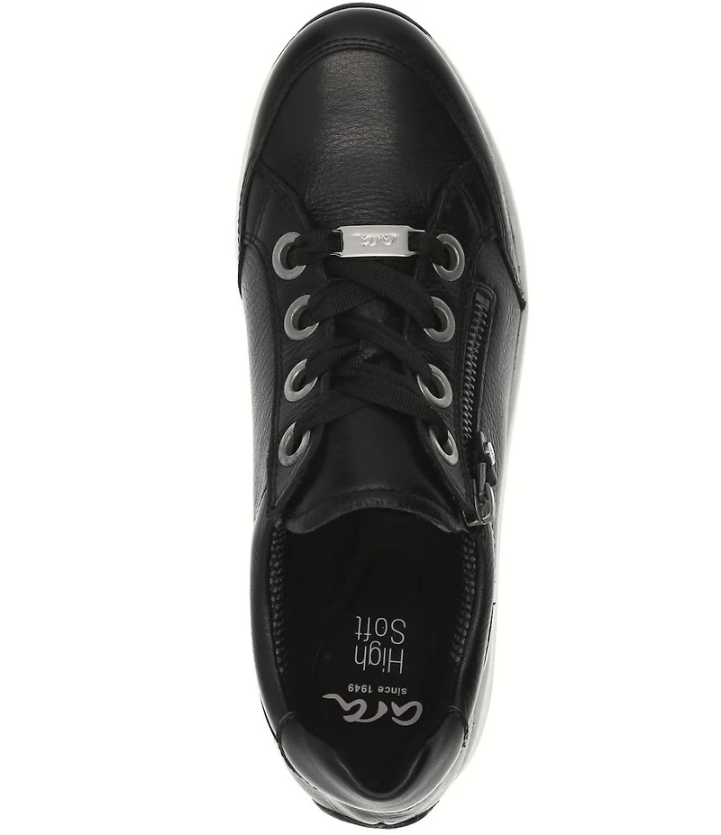 ara Ollie Leather Side Zip Sneakers