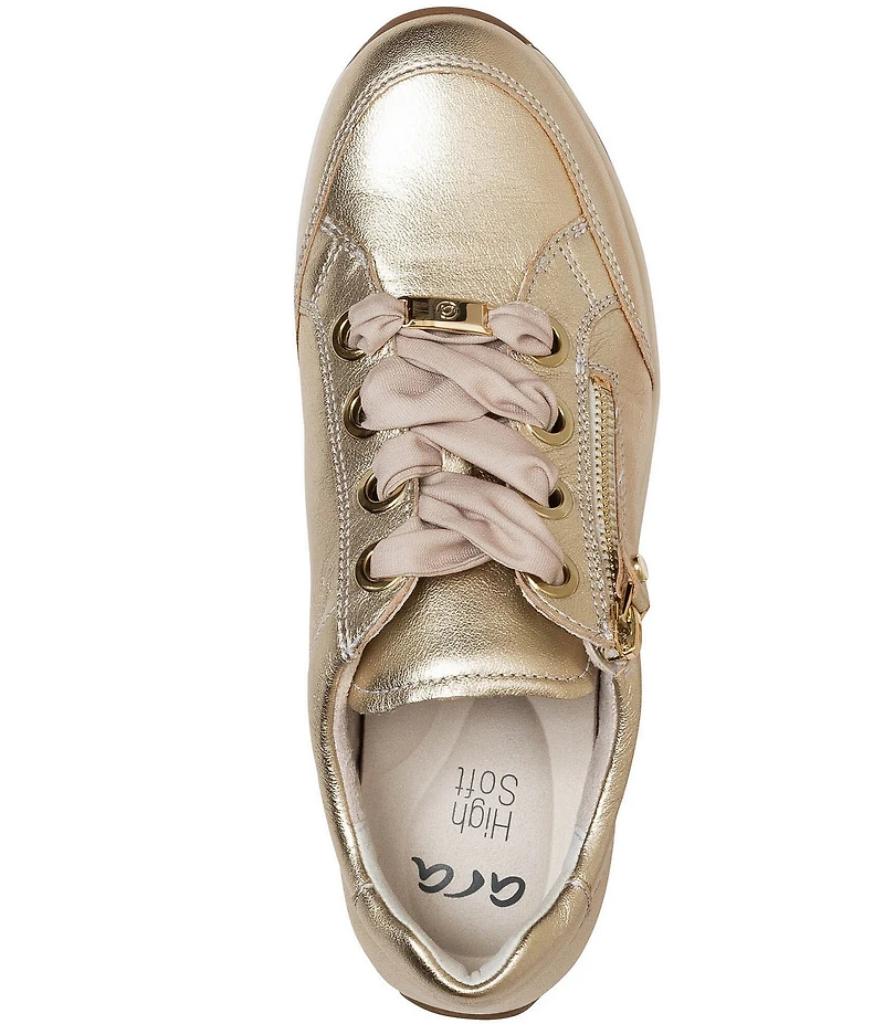 ara Ollie Leather Side Zip Sneakers
