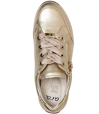 ara Ollie Leather Side Zip Sneakers