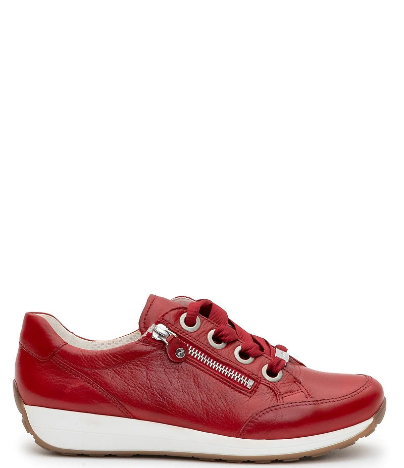 ara Ollie Leather Side Zip Sneakers