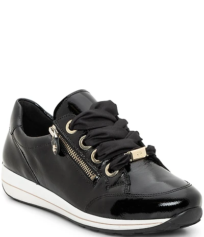 Ara Ollie Patent Leather Side Zip Sneakers