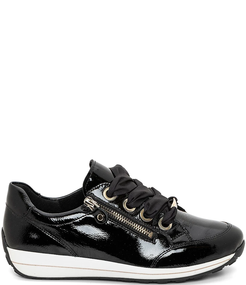 Ara Ollie Patent Leather Side Zip Sneakers