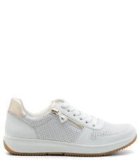 ara Opal Perforated Leather Side Zip Sneakers