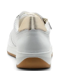 ara Opal Perforated Leather Side Zip Sneakers
