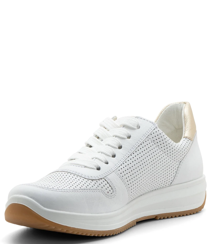 ara Opal Perforated Leather Side Zip Sneakers