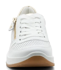 ara Opal Perforated Leather Side Zip Sneakers