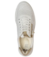 ara Opal Perforated Leather Side Zip Sneakers