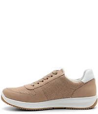 ara Opal Perforated Nubuck Side Zip Lace Up Sneakers