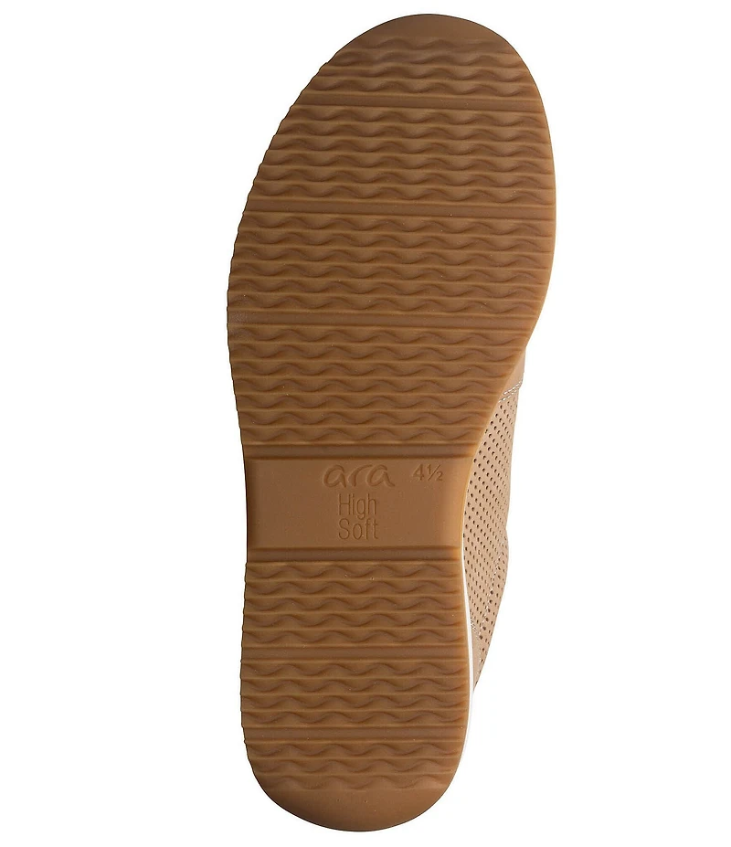 ara Opal Perforated Nubuck Side Zip Lace Up Sneakers