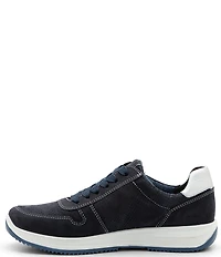 ara Opal Perforated Nubuck Side Zip Lace Up Sneakers
