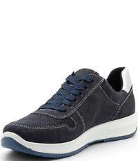 ara Opal Perforated Nubuck Side Zip Lace Up Sneakers
