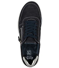 ara Opal Perforated Nubuck Side Zip Lace Up Sneakers