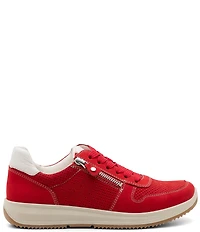 ara Opal Perforated Nubuck Side Zip Lace Up Sneakers
