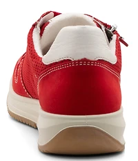 ara Opal Perforated Nubuck Side Zip Lace Up Sneakers