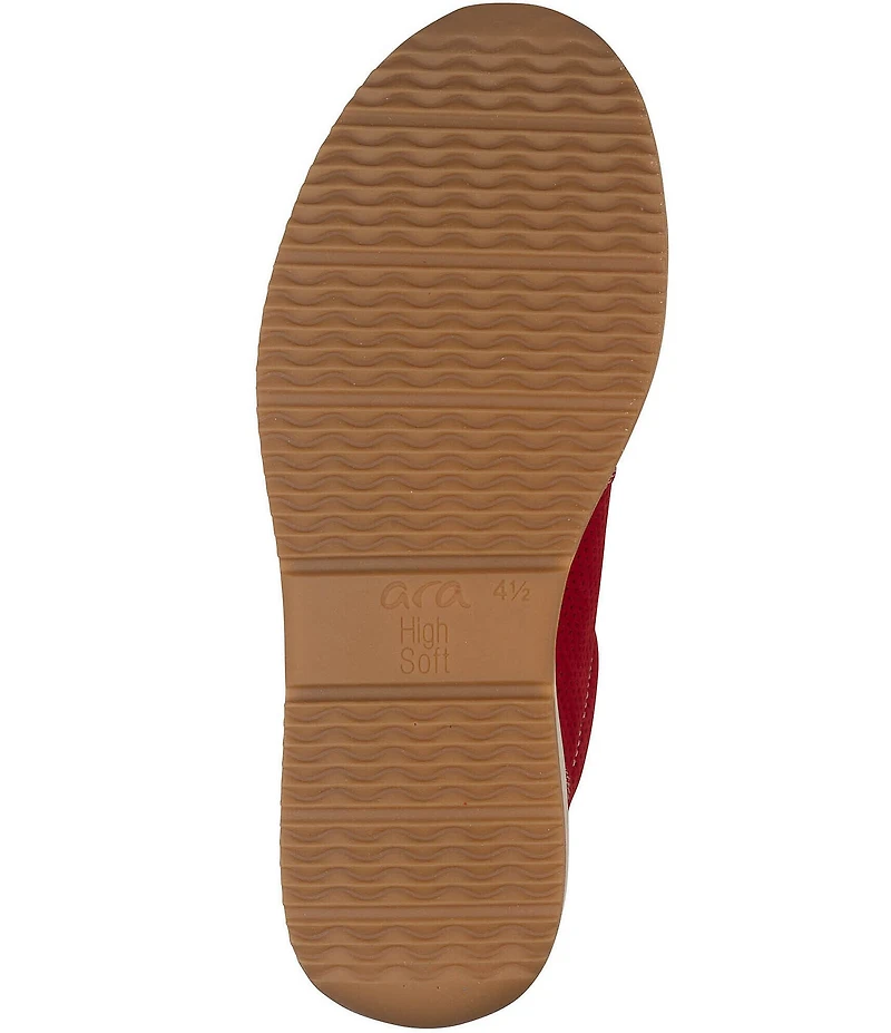 ara Opal Perforated Nubuck Side Zip Lace Up Sneakers