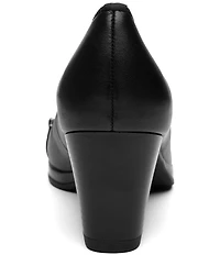 ara Ophelia Leather Decorative Buckle Strap Block Heel Pumps
