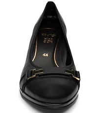 ara Ophelia Leather Decorative Buckle Strap Block Heel Pumps