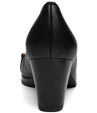 ara Ophelia Leather Decorative Buckle Strap Block Heel Pumps