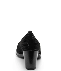 ara Ophelia Pin Dot Suede Block Heel Platform Pumps