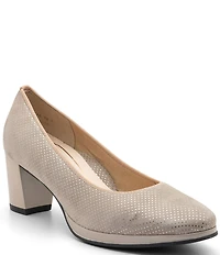 ara Ophelia Pin Dot Suede Block Heel Platform Pumps