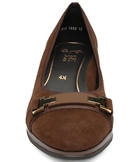 ara Ophelia Suede Decorative Buckle Strap Block Heel Pumps