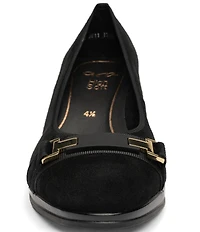 ara Ophelia Suede Decorative Buckle Strap Block Heel Pumps