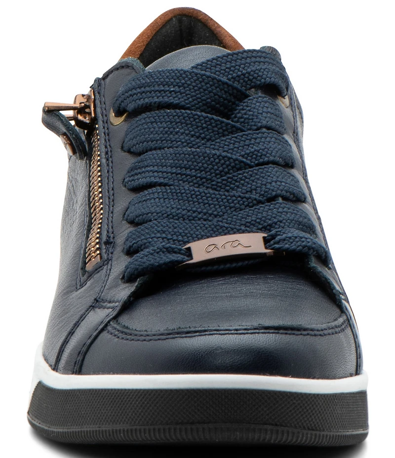 ara Rei Low Patent Leather Zip Sneakers