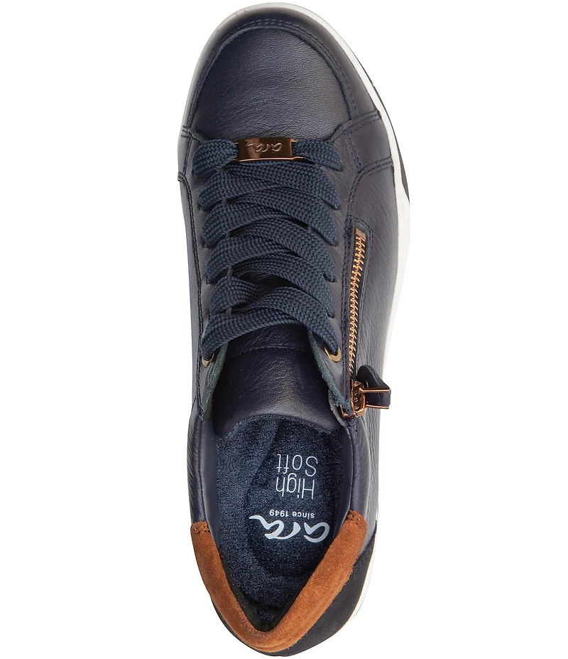 ara Rei Low Patent Leather Zip Sneakers