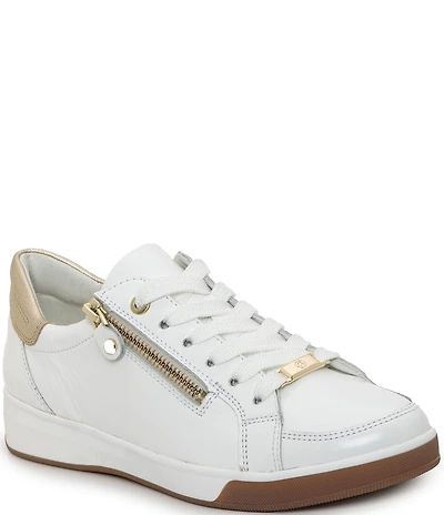 ara Rei Low Patent Leather Zip Sneakers