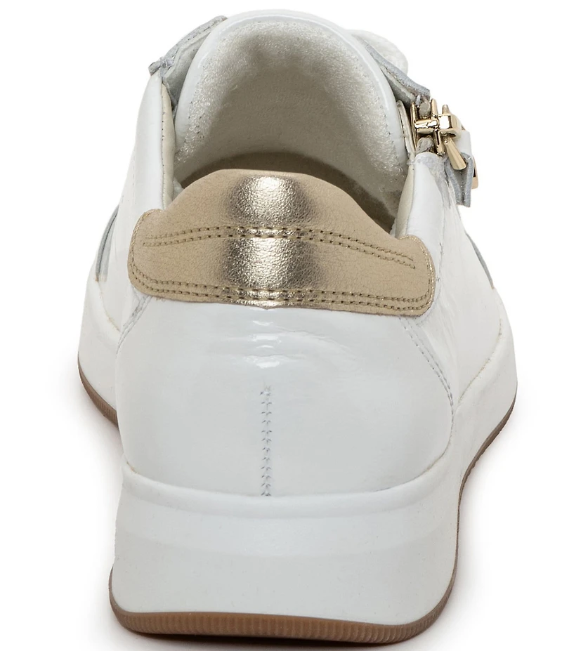ara Rei Low Patent Leather Zip Sneakers