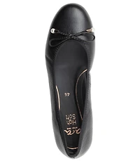 ara Scout Leather Pearl Bow Ballet Flats
