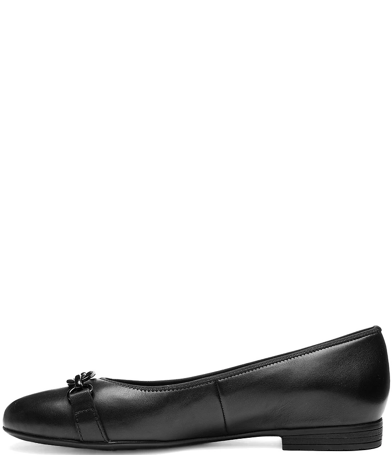 ara Siene Leather Chain Strap Hardware Flats