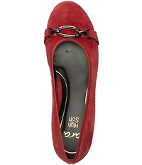 ara Siene Suede Chain Strap Hardware Flats
