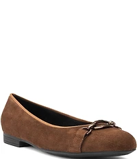 ara Siene Suede Chain Strap Hardware Flats