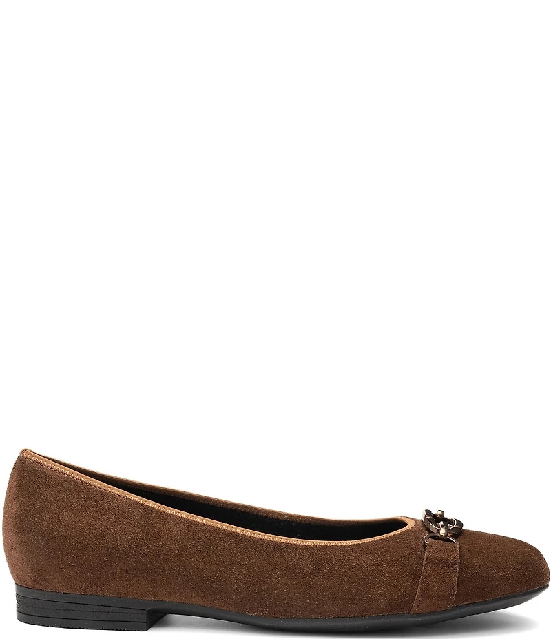 ara Siene Suede Chain Strap Hardware Flats