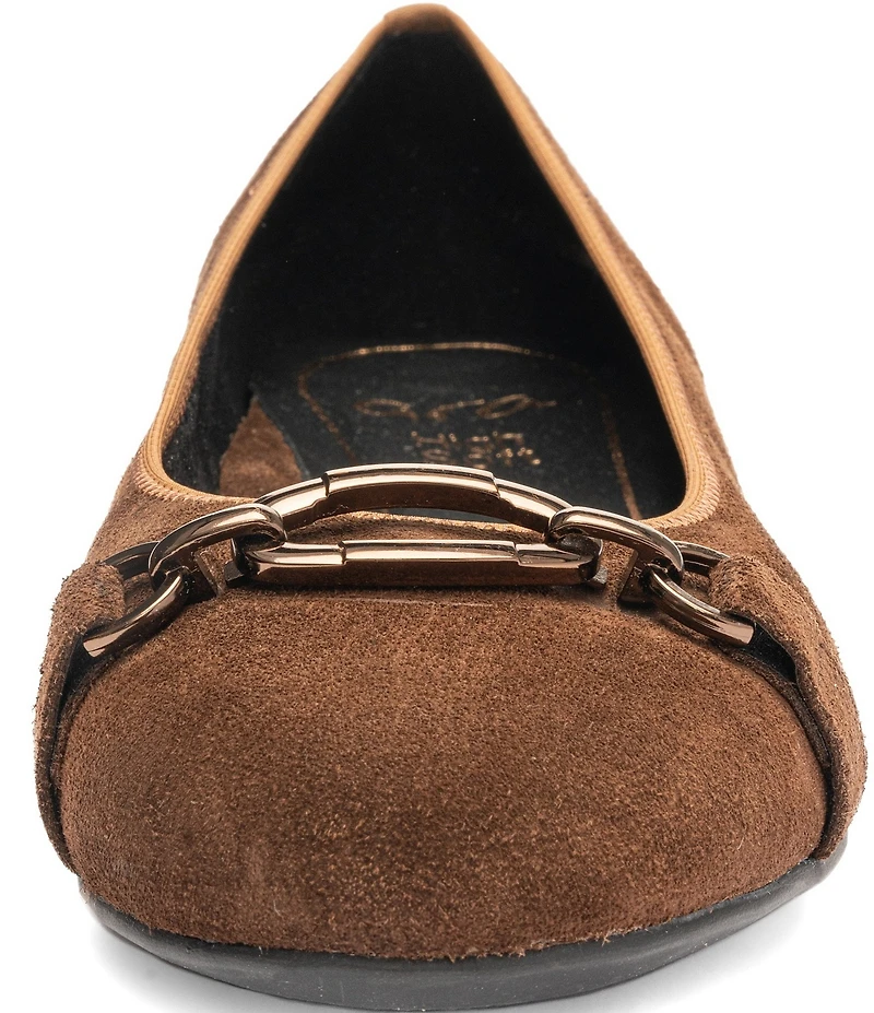 ara Siene Suede Chain Strap Hardware Flats