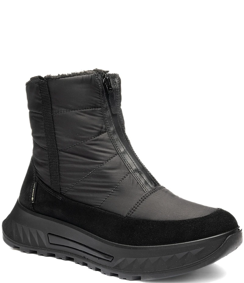 ara Slate Waterproof Suede and Textile Zip Front Winter Booties