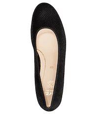 ara Vivian Pin Dot Suede Block Heel Pumps