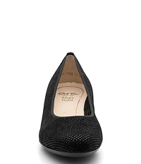 ara Vivian Pin Dot Suede Block Heel Pumps