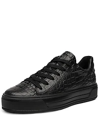 ara Women's Carol Croco Embossed Leather Lace Up Platform Sneakers