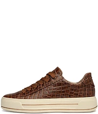 ara Women's Carol Croco Embossed Leather Lace Up Platform Sneakers
