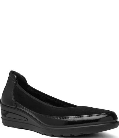 ara Zinnia Crunch Patent Leather Suede Wedge Pumps