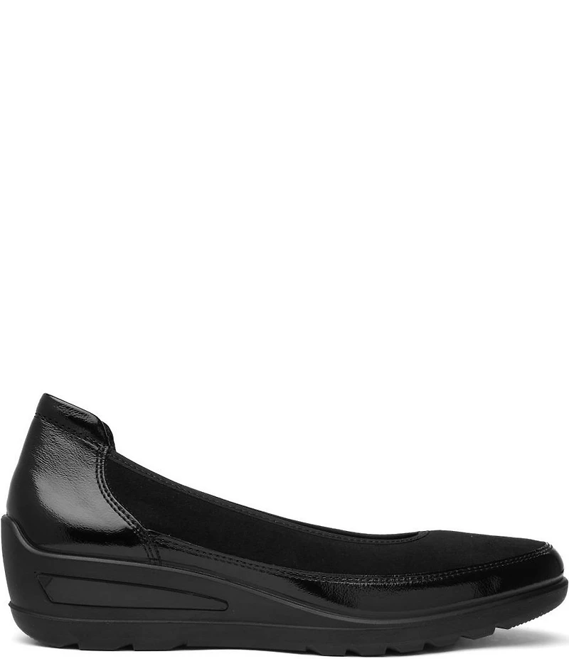 ara Zinnia Crunch Patent Leather Suede Wedge Pumps