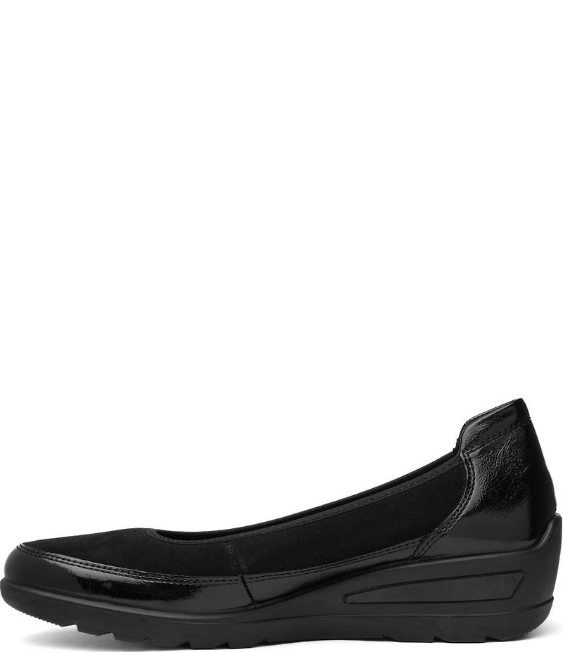ara Zinnia Crunch Patent Leather Suede Wedge Pumps