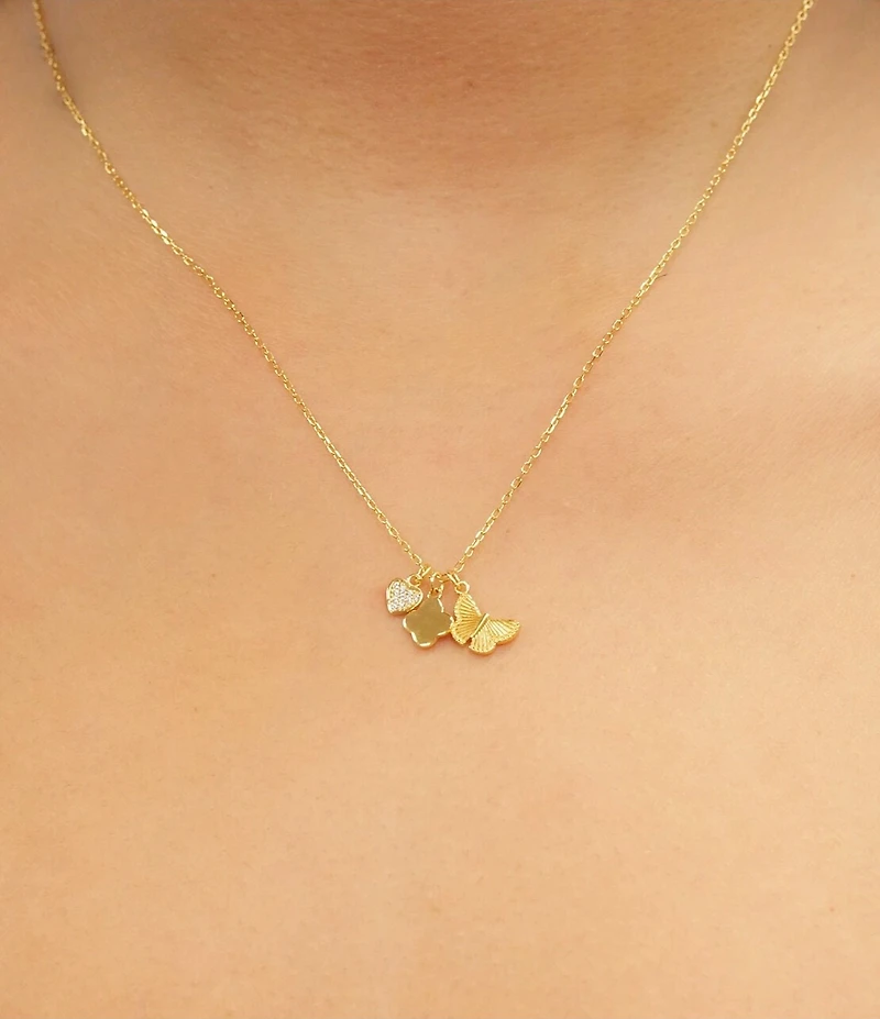 Argento Vivo Butterfly Charm Short Pendant Necklace