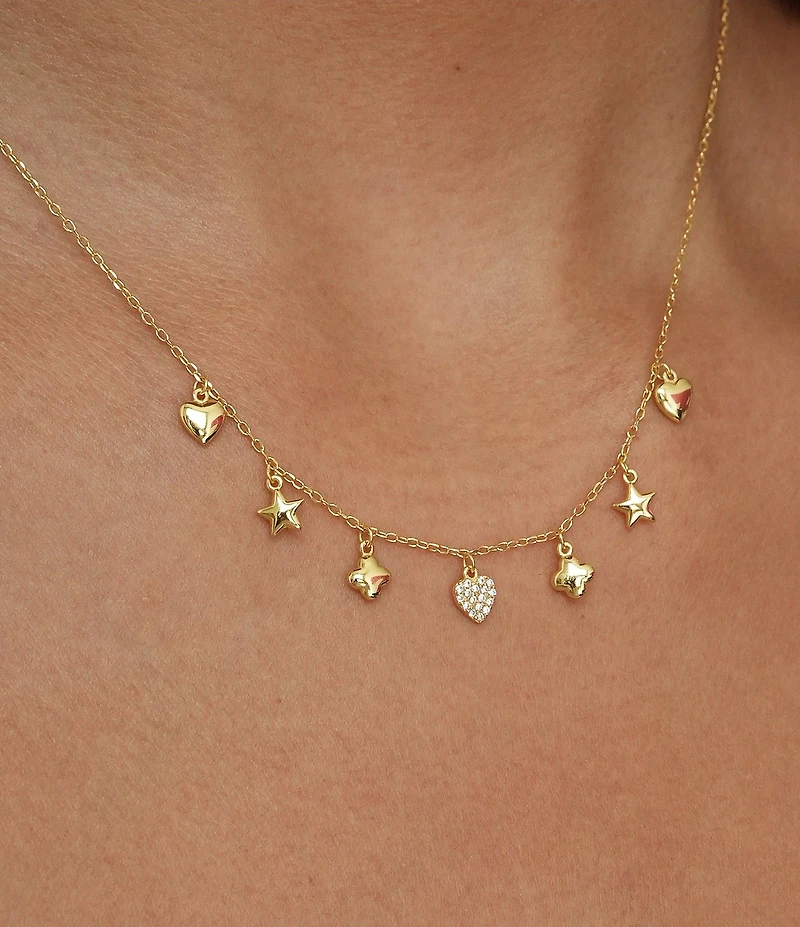 Argento Vivo Charm Drop Frontal Collar Necklace
