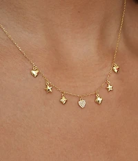 Argento Vivo Charm Drop Frontal Collar Necklace